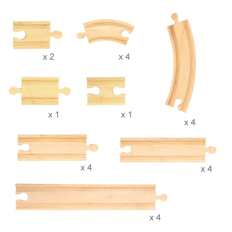 Bigjigs Rail Product Name: Expansion Pack - 24 Pieces Curves and Straights - Compatible with Major Rail Brands - Image 2